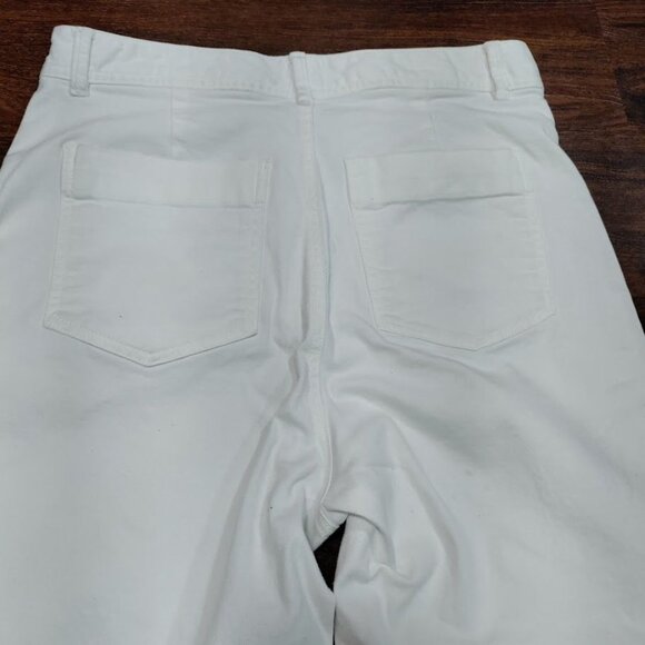 GAP Chic White High Rise Wide Leg Cropped Jeans Women's Size 12 - Picture 3 of 9